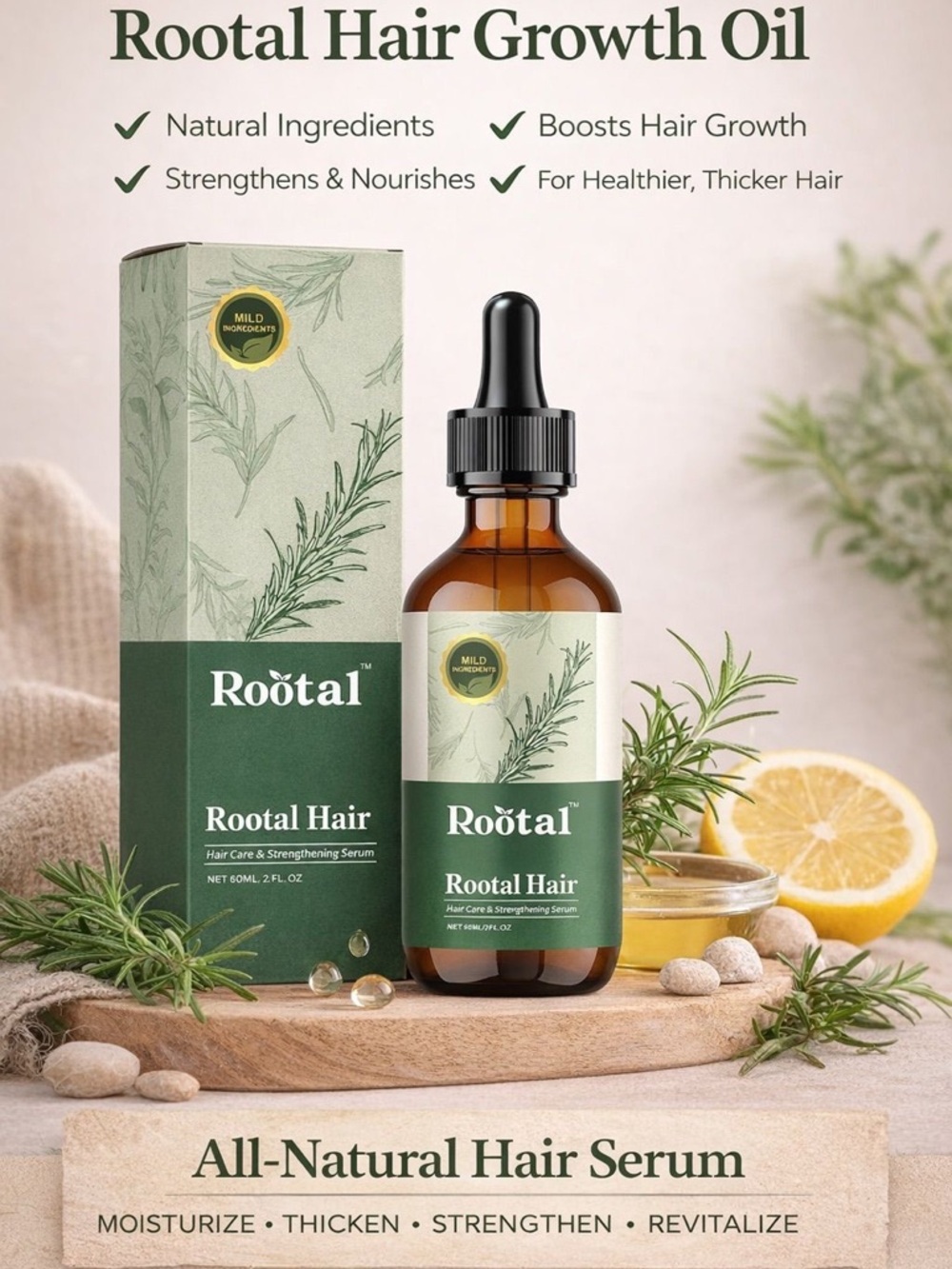 Rootal Hair Care Oil — Green Label Bottle